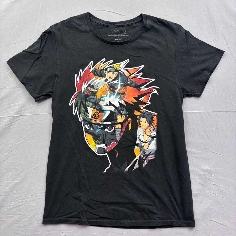 Naruto Shippuden‎ Viz Media Graphic T-Shirt Mens M Black Anime Kakashi Sasuke
